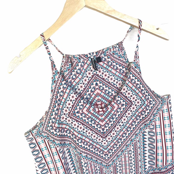 Heartsoul Flowy V Neck Strappy Bandana Top Sz L - Picture 2 of 4